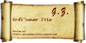Grünauer Zita névjegykártya